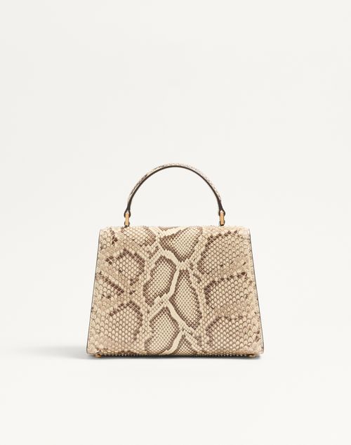 Valentino Garavani - Valentino Garavani Vsling Small Python Handbag - Cream/white - Woman - Top Handle Bags